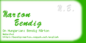 marton bendig business card